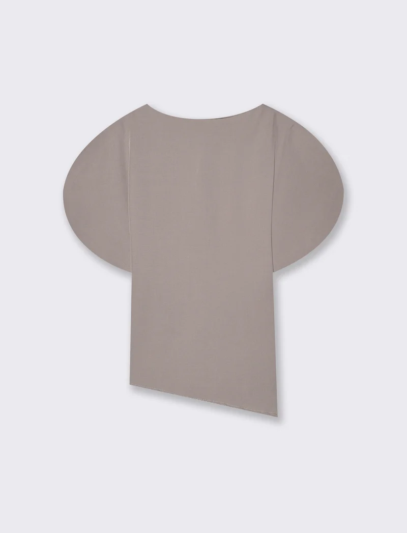 Casacca asimmetrica fluida - Grigio fango