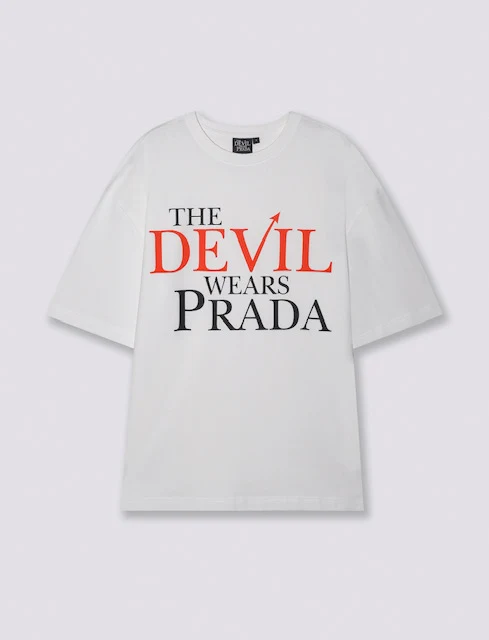 T-shirt Il Diavolo veste Prada in cotone - Bianco