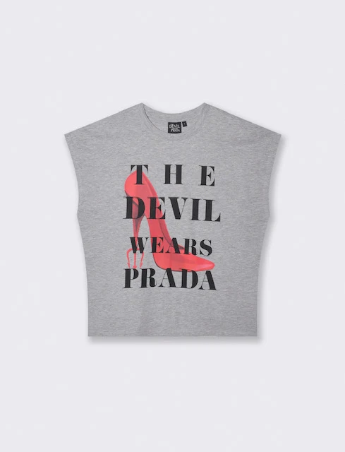 T-shirt Il Diavolo veste Prada girocollo - Grigio mel.