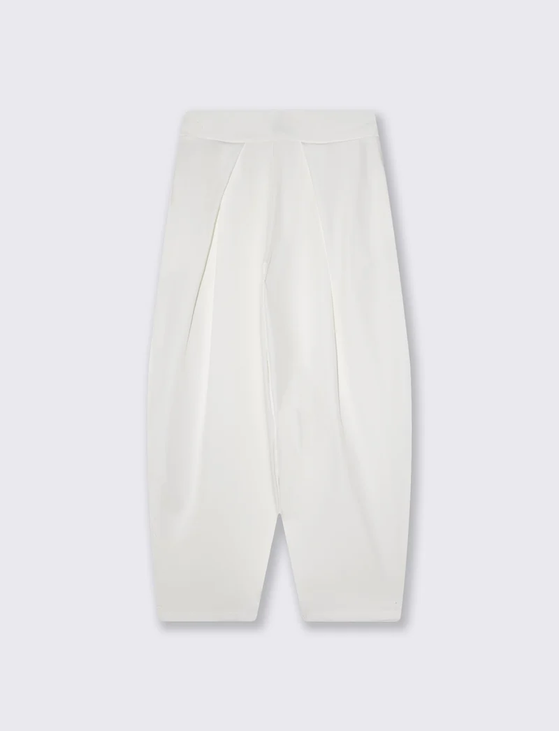 Pantaloni morbidi con fascia in vita - Bianco