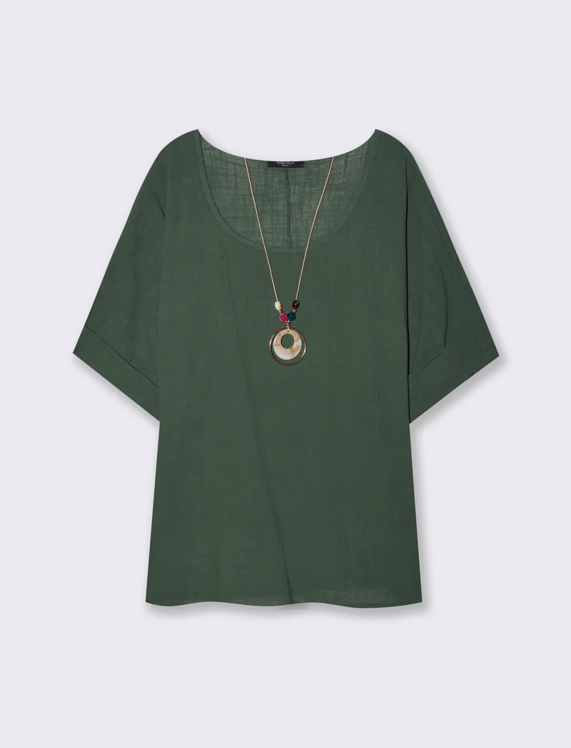 Blusa collo rotondo manica a tre quarti - Ve.milit.