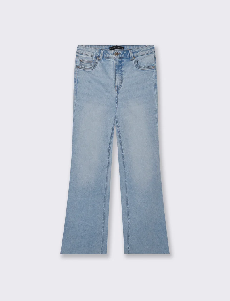 Jeans cropped flare a vita alta cinque tasche - Denim