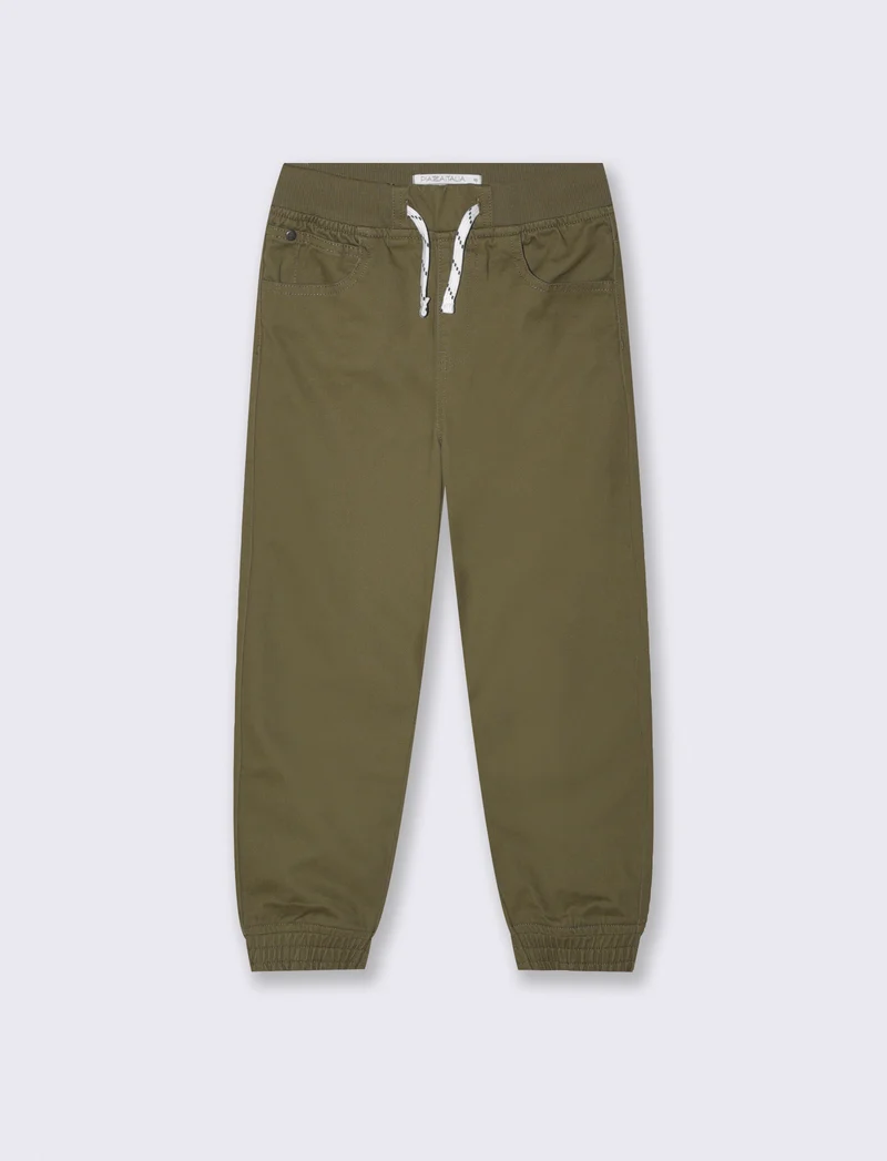 Pantaloni Jogger in Cotone con Coulisse - Verde salvia