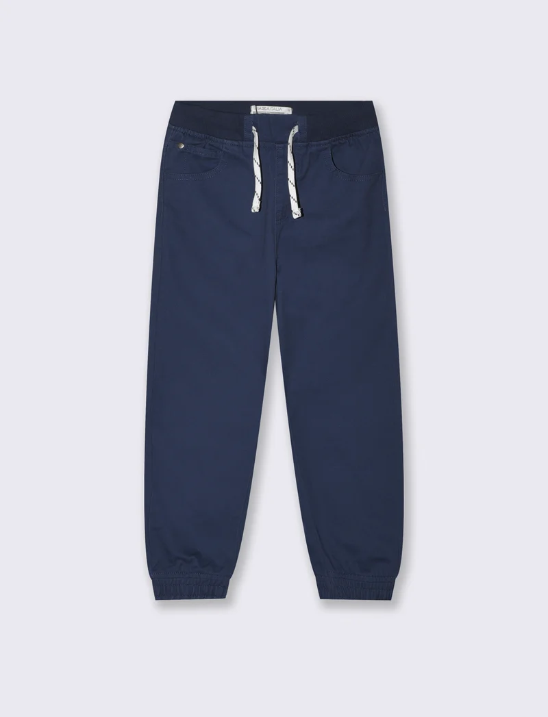 Pantaloni Jogger in Cotone con Coulisse - Blu
