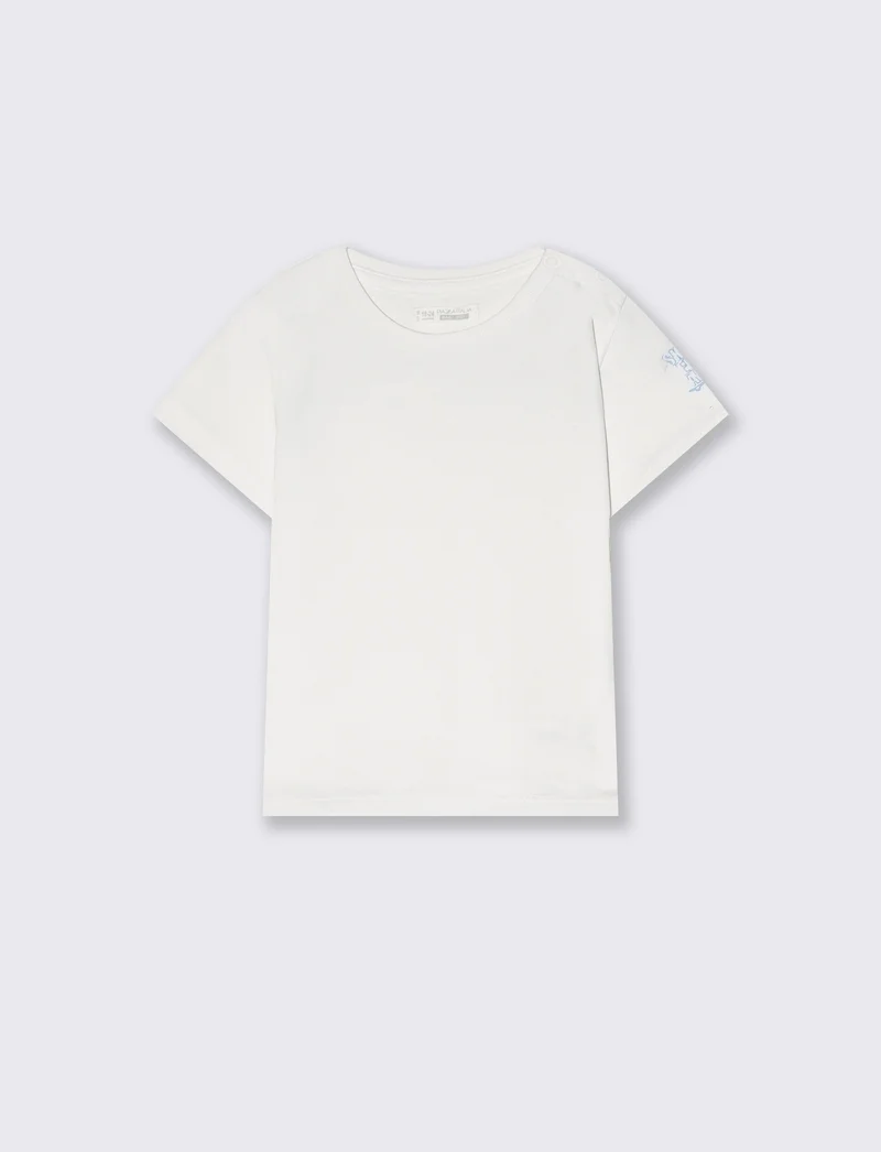T-shirt mezza manica in cotone tinta unita - Bianco