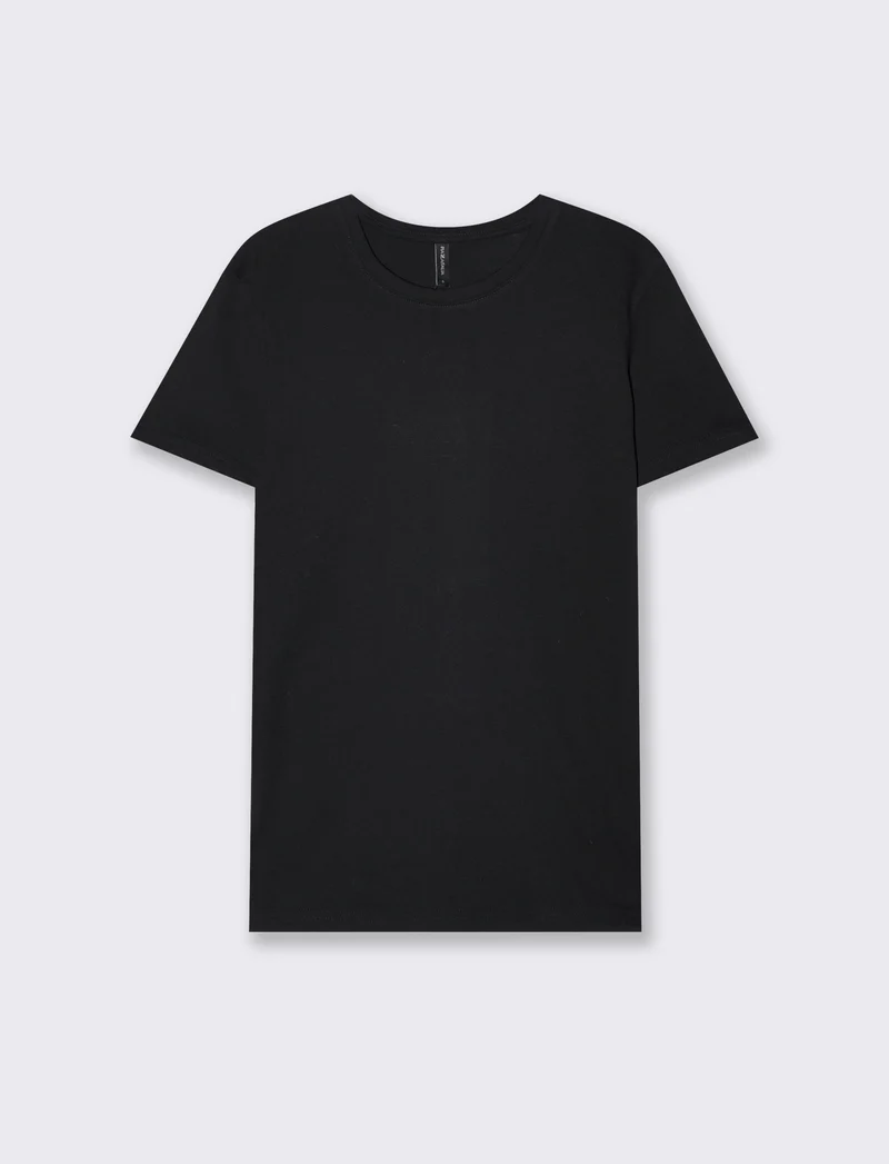 T-Shirt Basic in Cotone - Nero