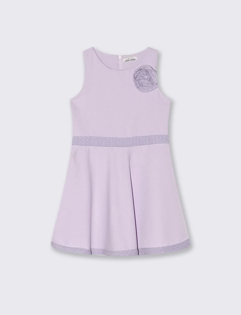 Abito svasato da bambina elegante - Viola glicine