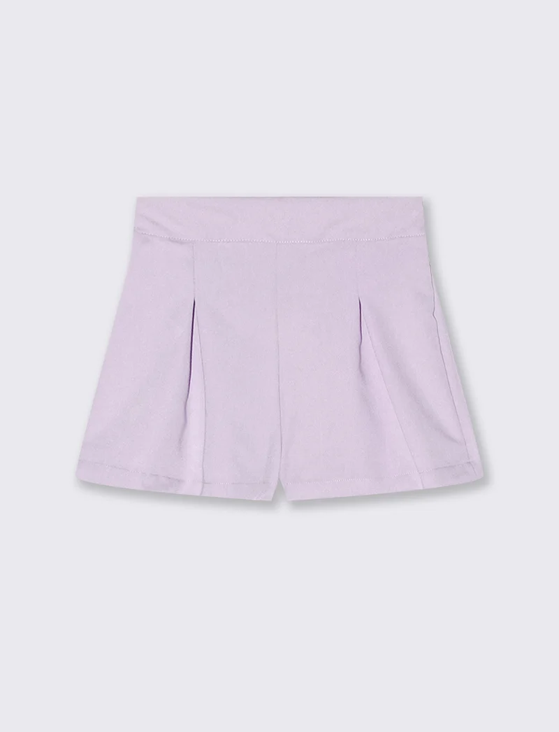 Short da bambina con pinces e bustino - Viola glicine