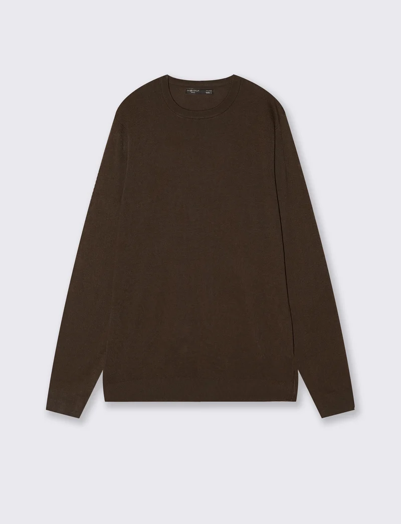 Maglia Girocollo Basic Regular Fit - Moro