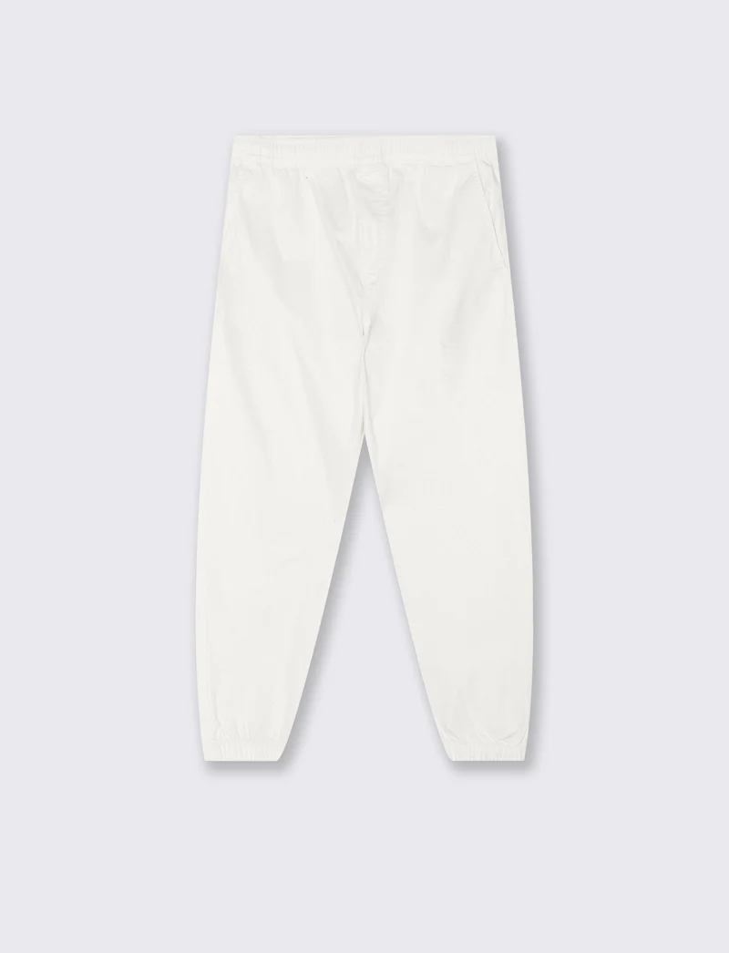 Pantaloni jogger con vita regolabile - Bianco sporco