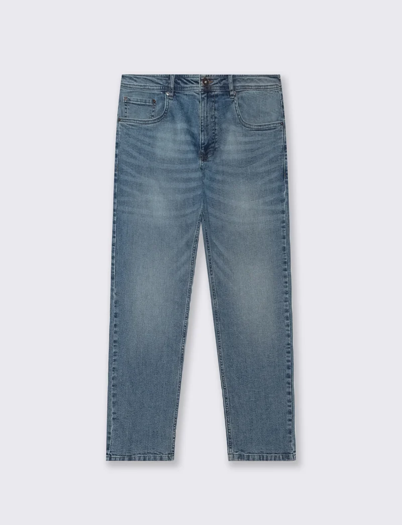 Jeans slim fit blu chiaro effetto slavato - Denim chiaro