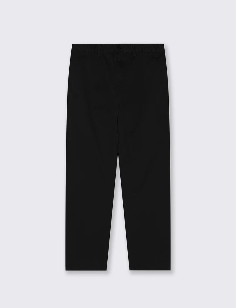 Pantaloni Chino Regular Fit in Cotone - Nero