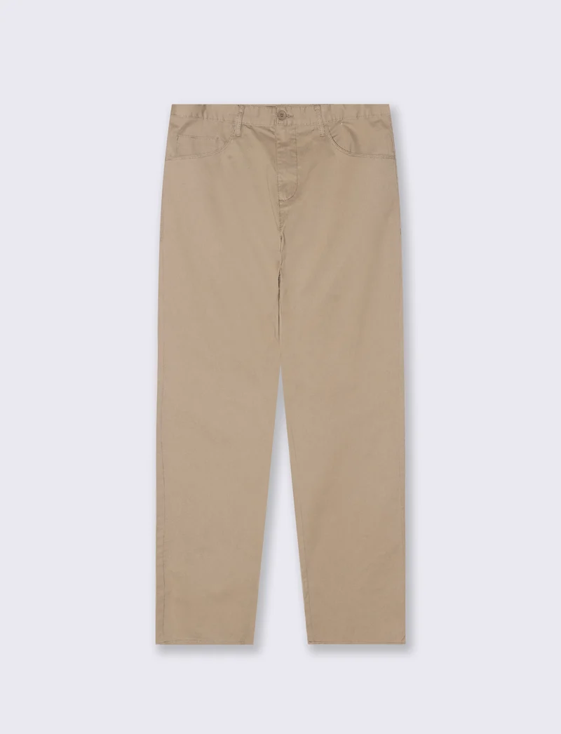 Pantaloni Regular Fit 5 Tasche Twill - Beige