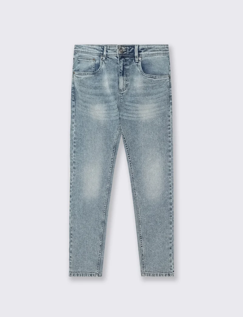 Jeans skinny fit effetto slavato blu chiaro - Denim chiaro