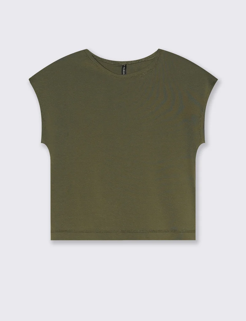 T-Shirt Cropped e Basica in Cotone - Ve.milit.