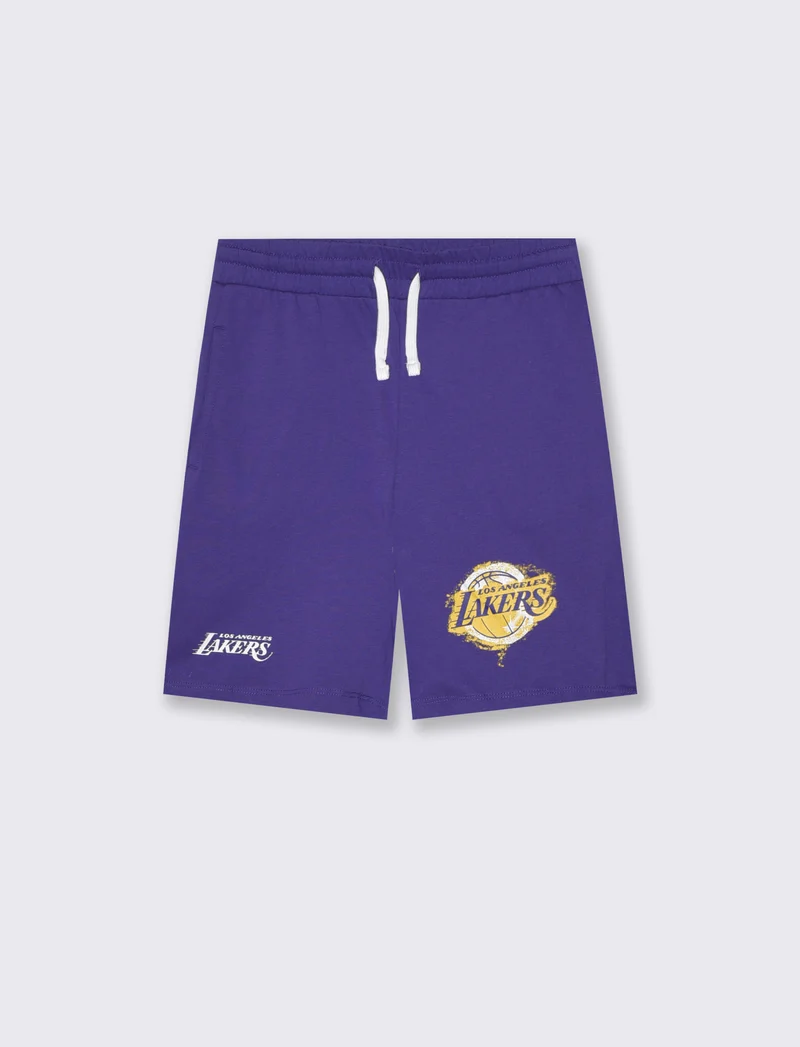 Bermuda NBA in cotone con coulisse - Viola