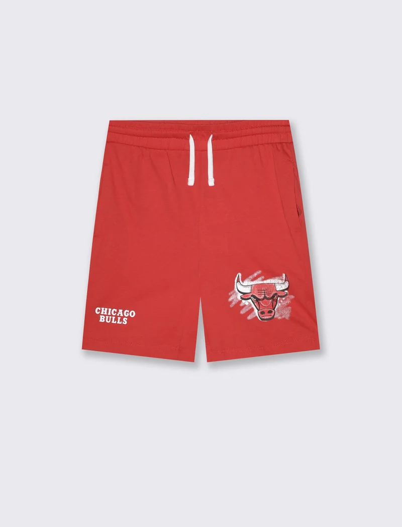 Bermuda NBA in cotone con coulisse - Rosso