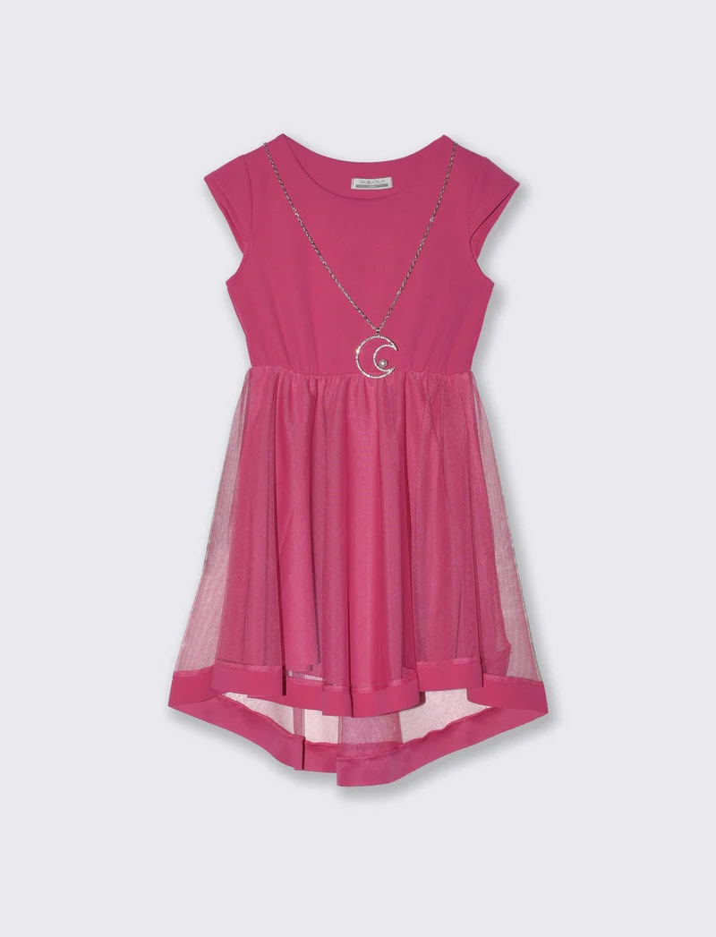 Abito elegante da bambina con tulle - Fuxia
