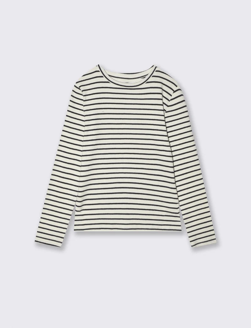 T-shirt manica lunga rigata in cotone - Righe
