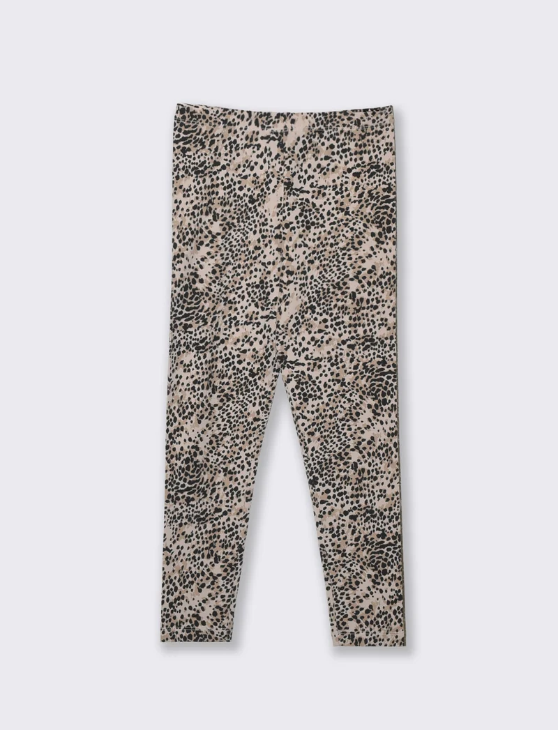 Leggings elasticizzati in cotone per bambina - Leopardato