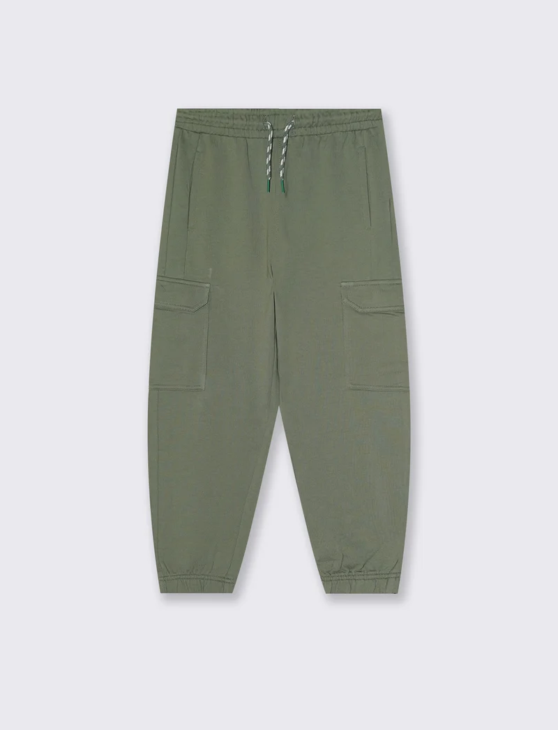 Jogger Cargo in Felpa con Coulisse - Verde salvia