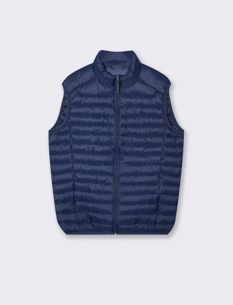 Giubbotto gilet piumino imbottito con cerniera - Blu