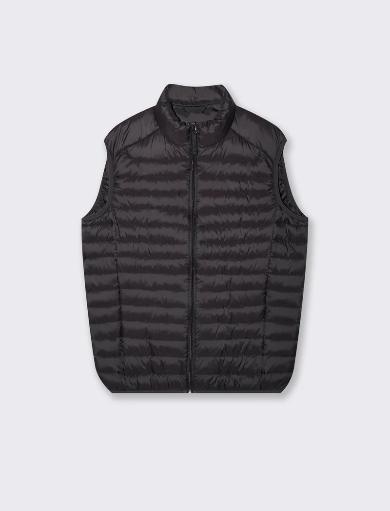 Giubbotto gilet piumino imbottito con cerniera - Nero