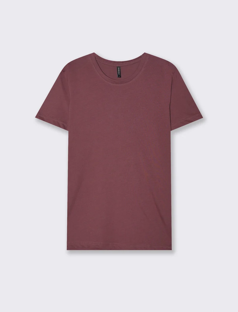 T-Shirt Basic in Cotone - Rosso amarena