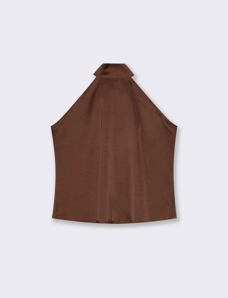 Top scollo all'americana morbido - Moro