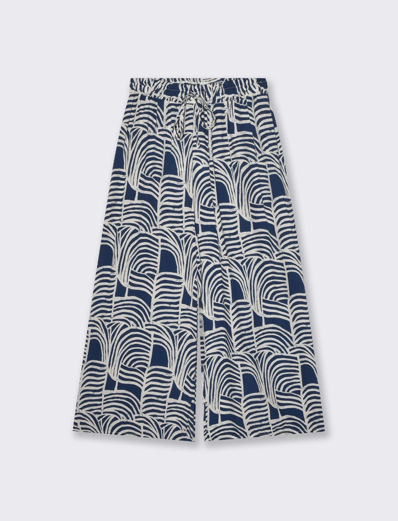 Pantaloni con Coulisse e Stampa - Blu