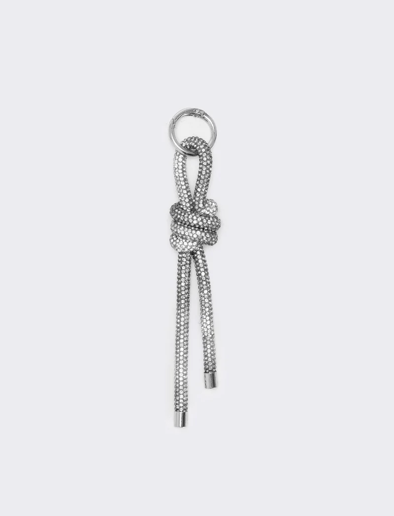 Portachiavi con nodo strass - Argento