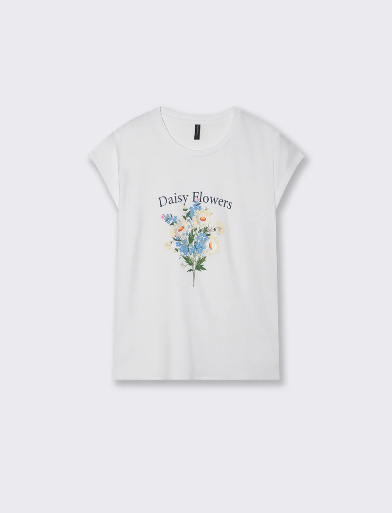 T-shirt cotone manica corta con stampa - var 1
