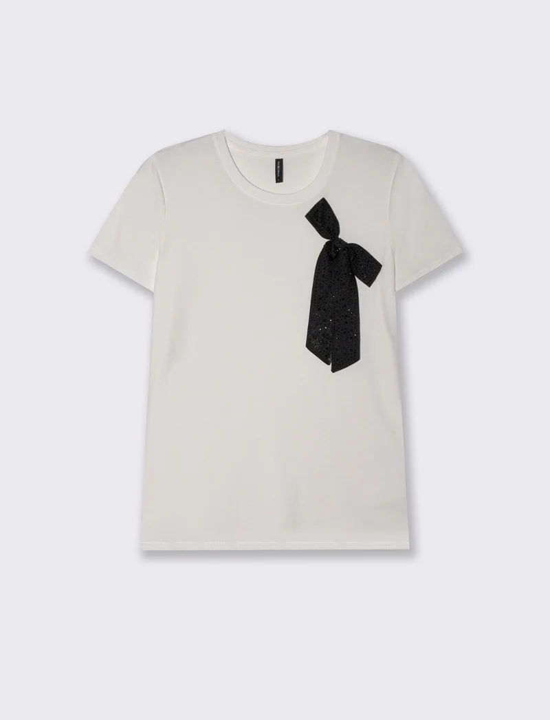 T-shirt cotone a manica corta con applicazioni - var 1