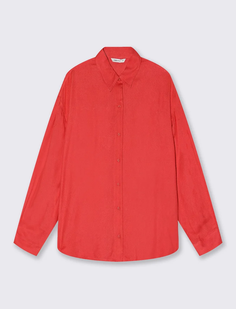 Camicia Lunga con Carre' sul Retro - Corallo