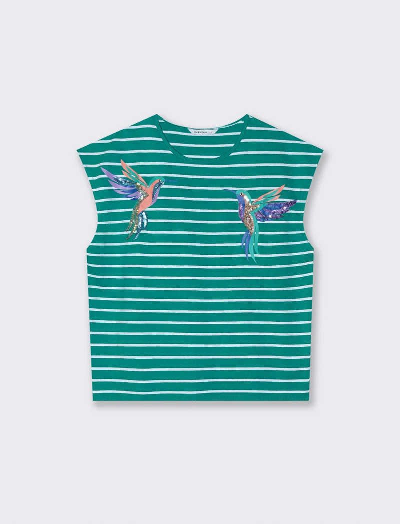 T-Shirt Cotone con Applicazioni - var 3
