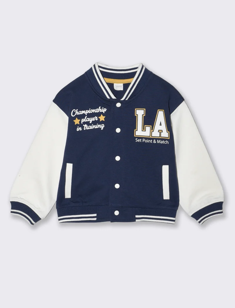 Giacca college in cotone versatile - Blu