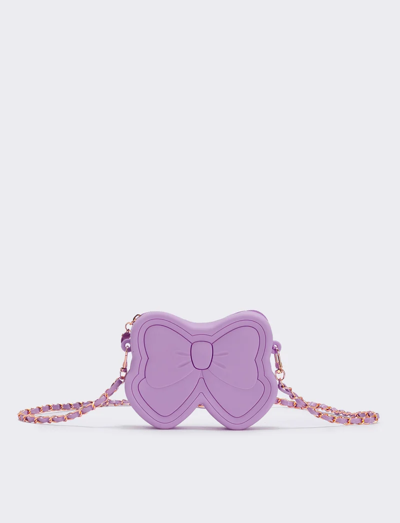 Borsa gommata con fiocco elegante - Lilla