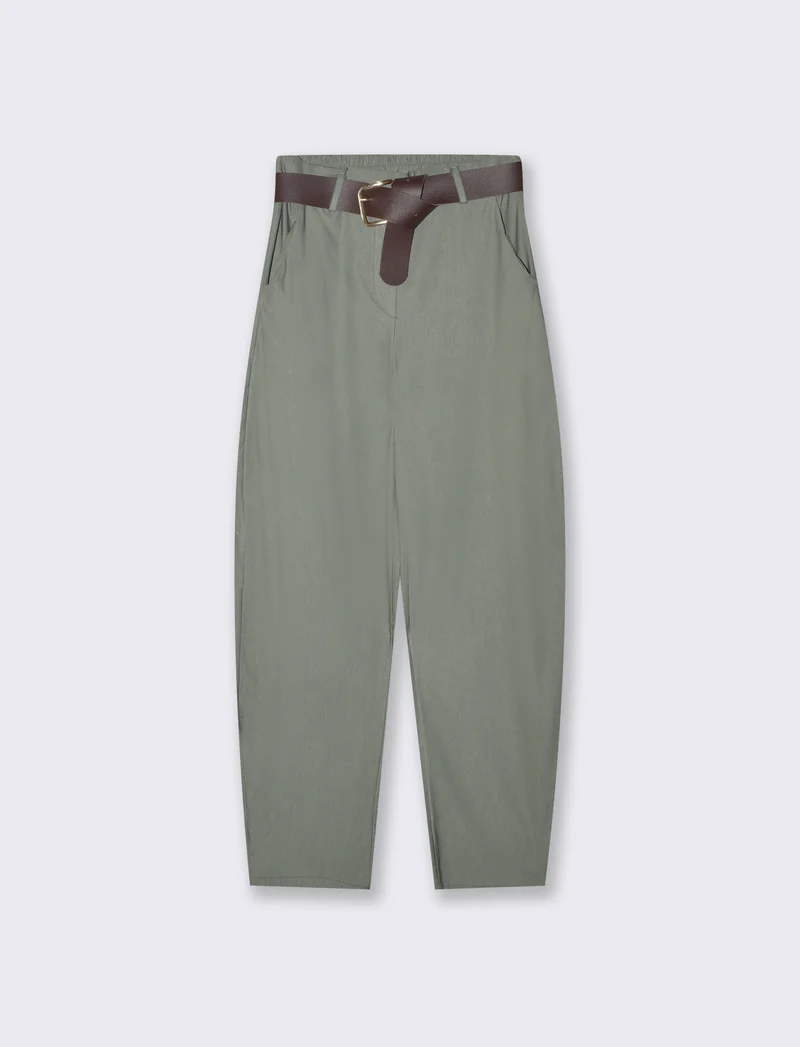 Pantaloni Dritti con Tasche e Cintura - Ve.milit.