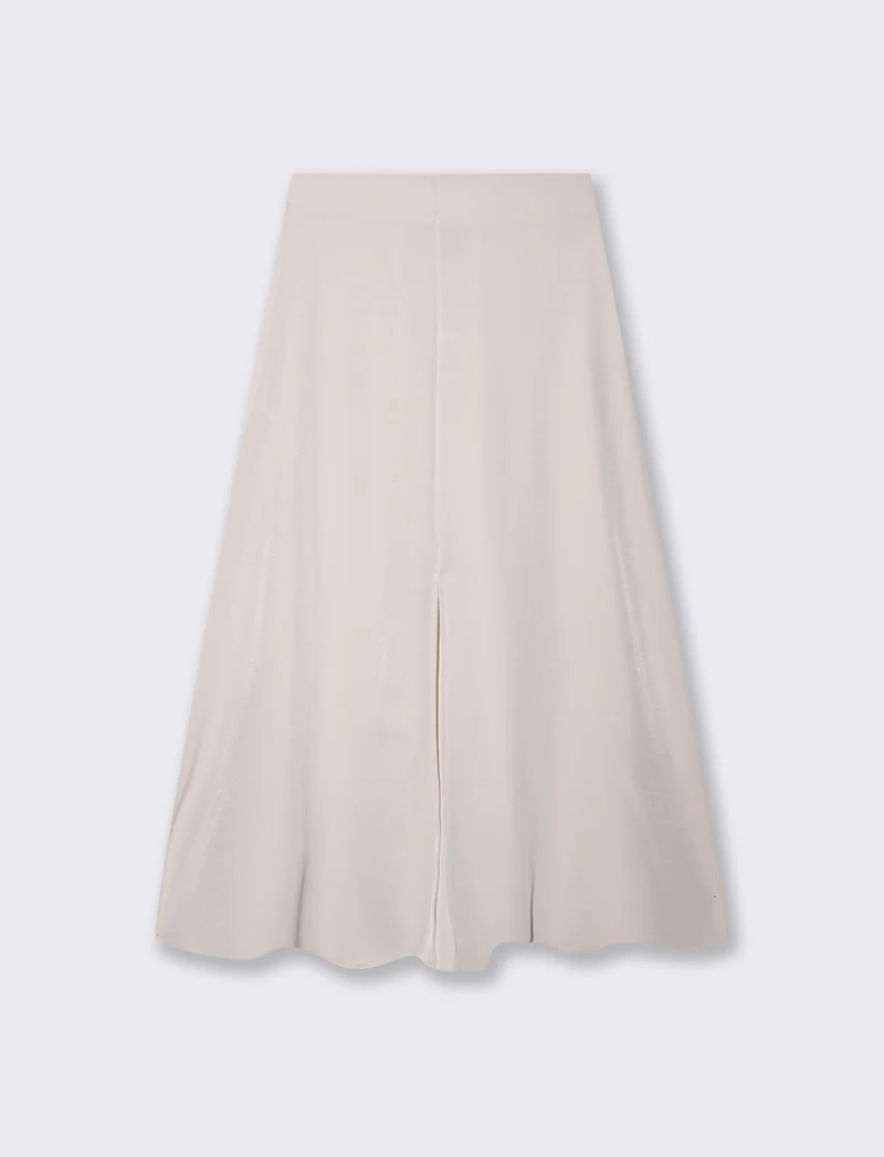 Gonna lunga con spacco elegante e versatile - Beige champagne