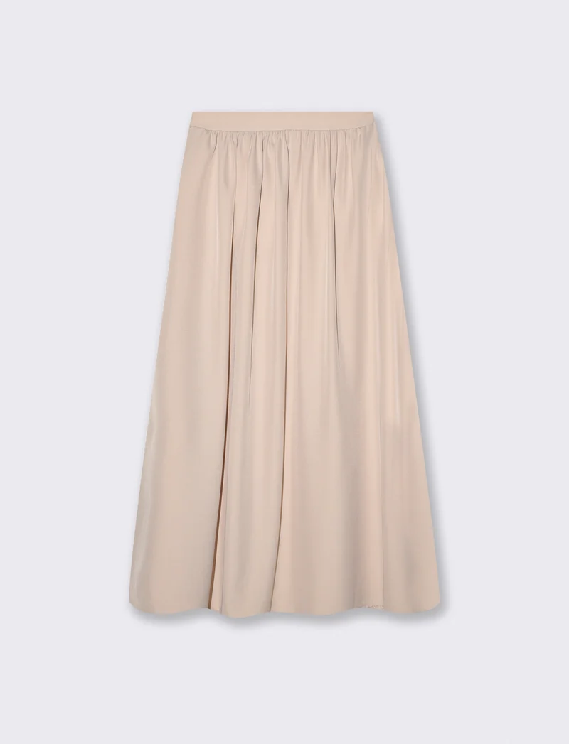 Gonna lunga con zip - Beige