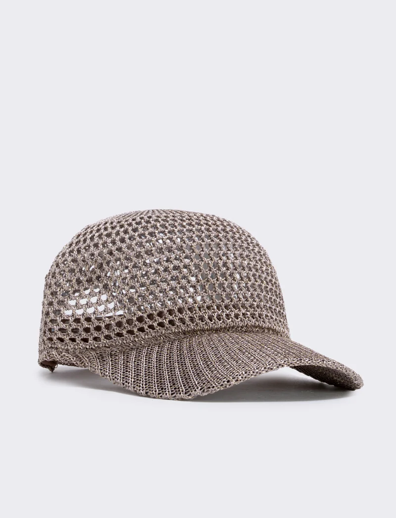 Cappello baseball effetto uncinetto - Beige