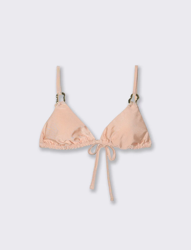 Reggiseno triangolo mare con anelli - Beige