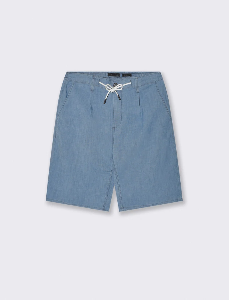 Bermuda Jeans Chino Jogger Blu Chiaro - Denim chiaro