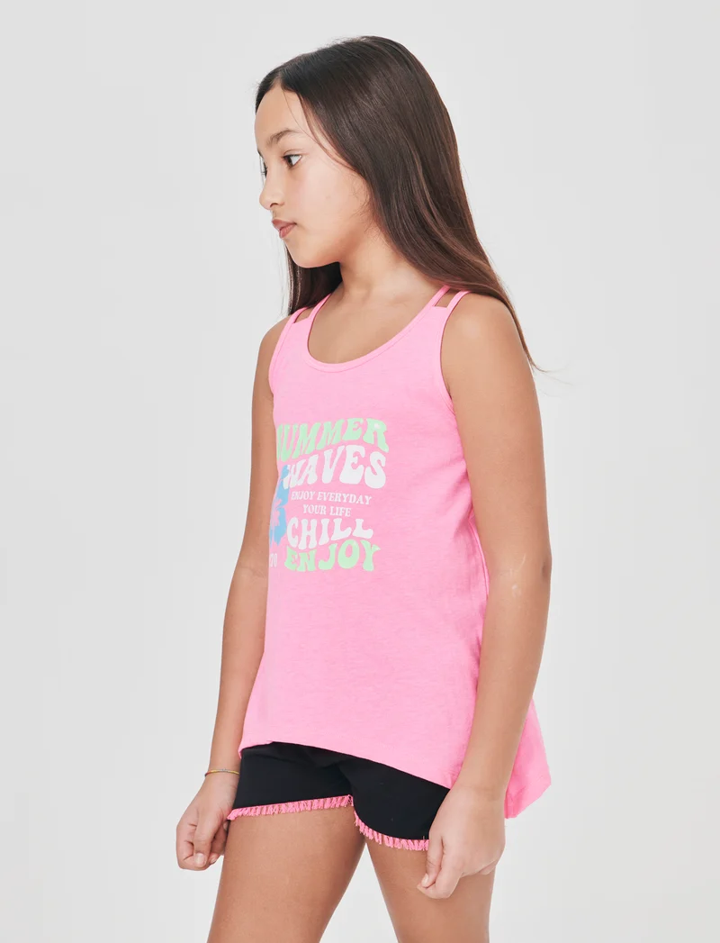 Set due pezzi bambina in colori fluo - Fuxia