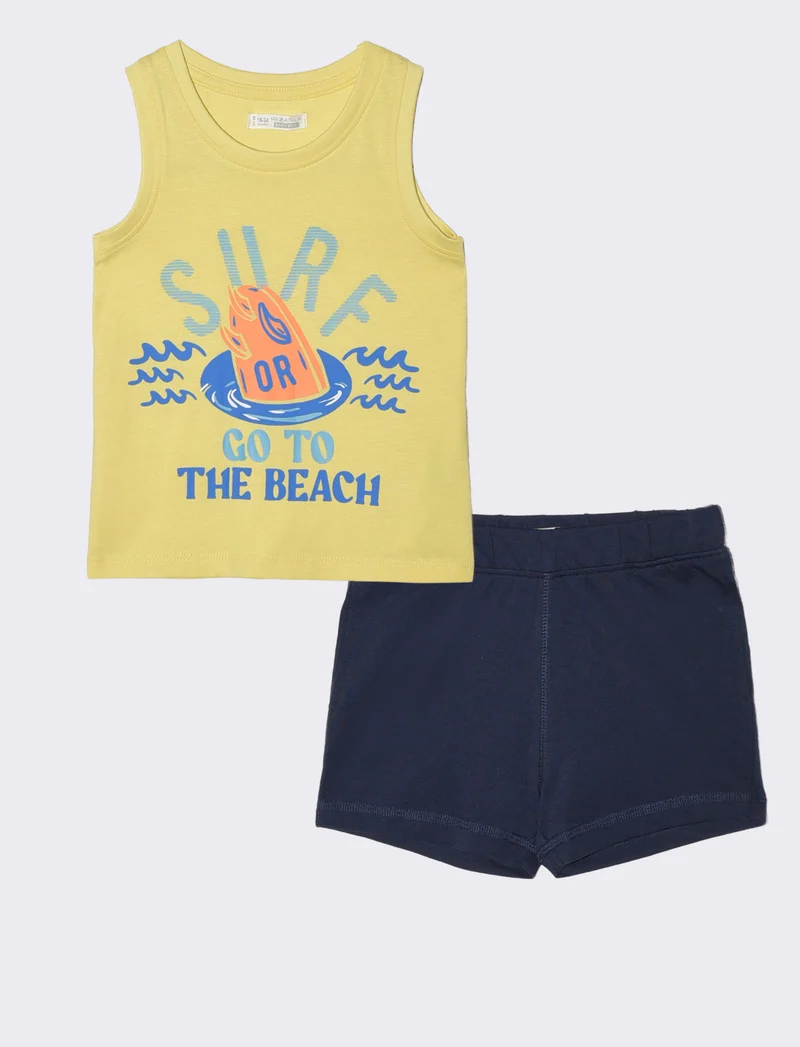 Completo canotta e shorts estivi casual - Giallo