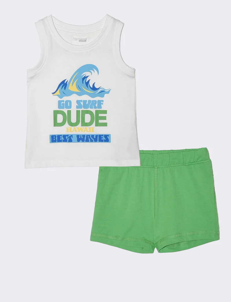 Completo canotta e shorts estivi casual - Bianco