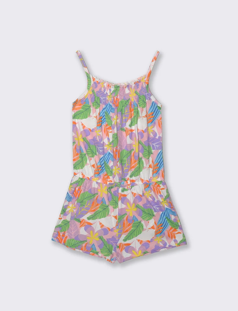 Salopette multicolor in cotone jersey - Fantasia