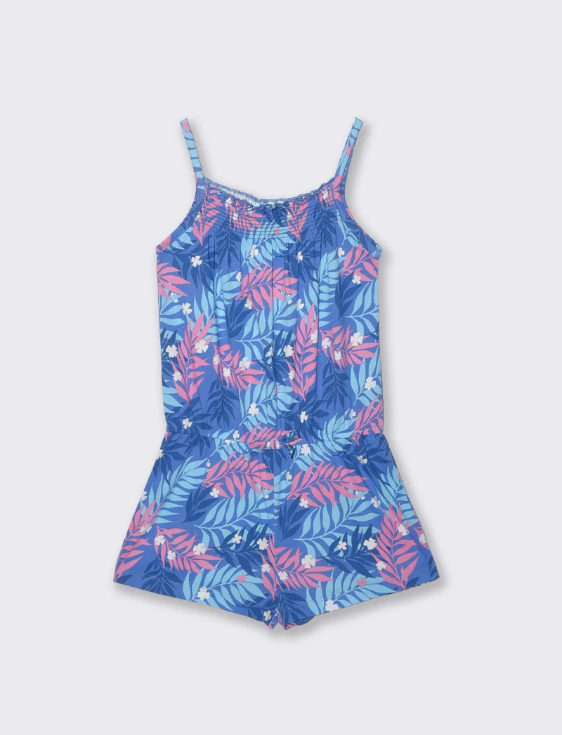 Salopette multicolor in cotone jersey - Azzurro cielo