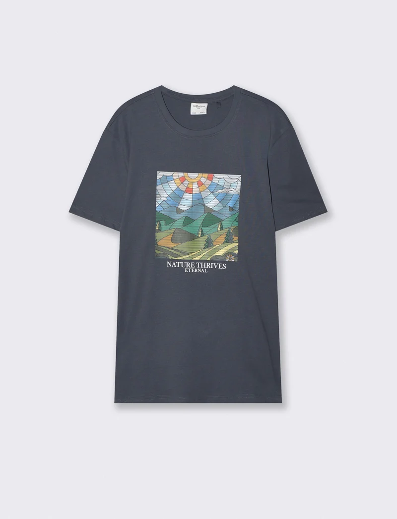 T-shirt girocollo effetto mosaico ricamato - Avion