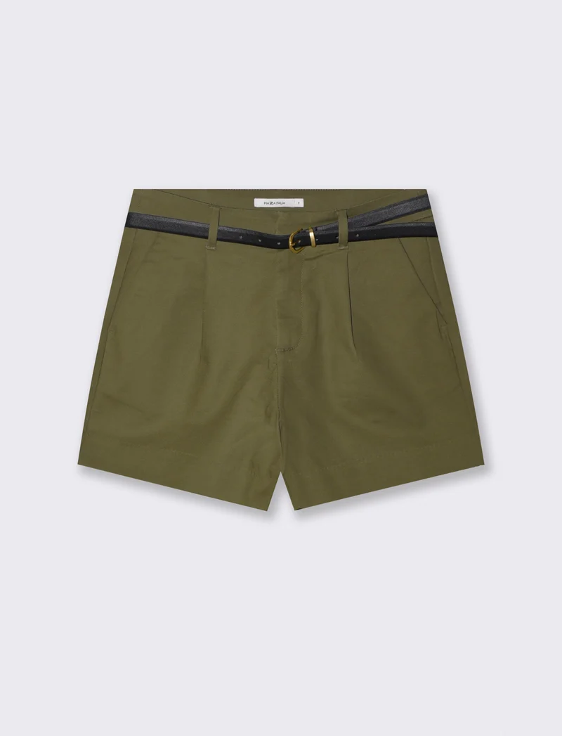 Bermuda in cotone con cintura - Kaky 1